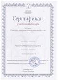Сертификат участника вебинара " Развитие и коррекция развития речи детей 4-8 лет"